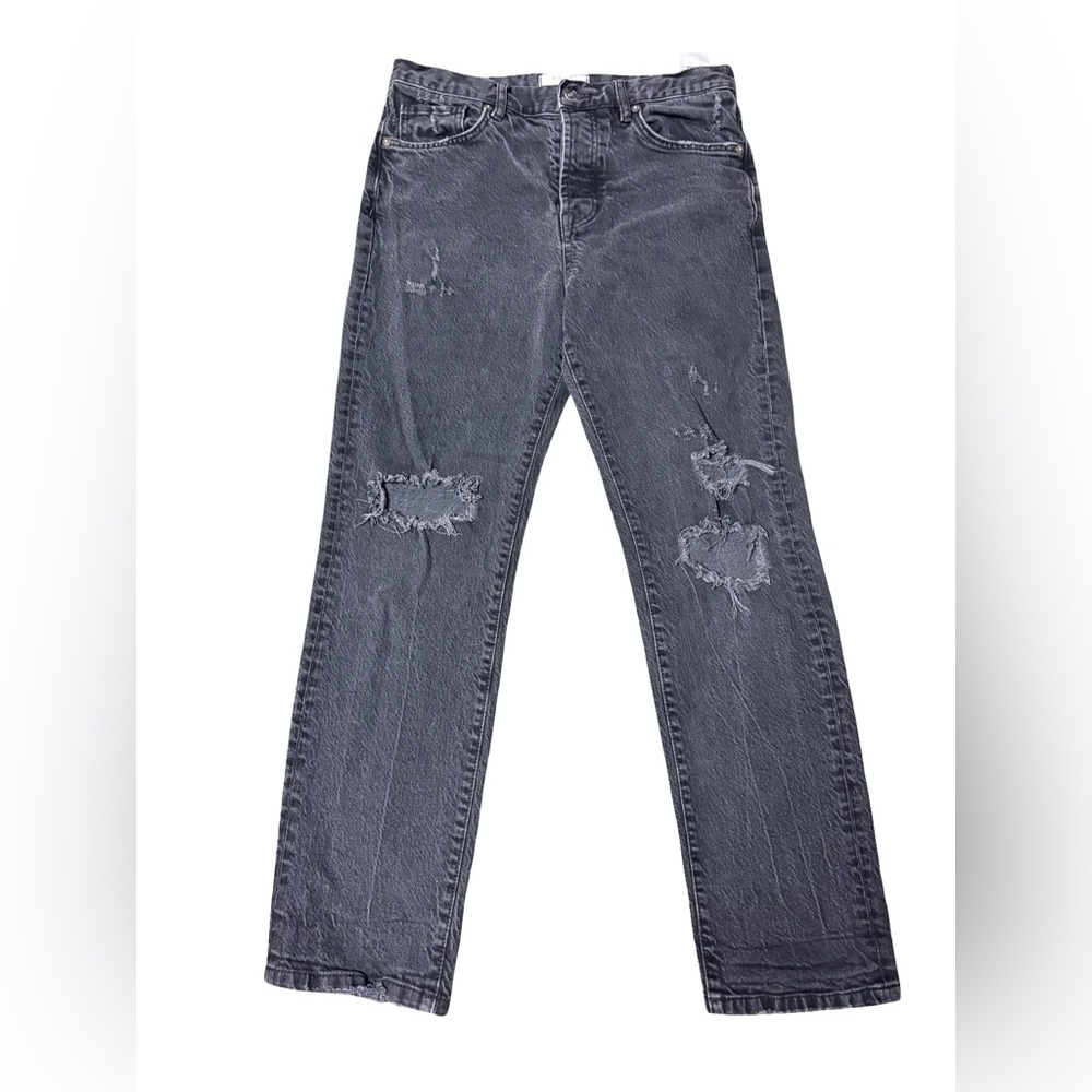 Free People Distressed Faded Black Denim Jeans Women’s size 28